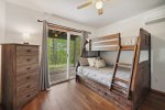 Twin over queen bunks with pull out trundle bed 